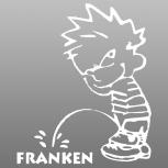 Pinkelmännchen-Applikations- Aufkleber - Franken - ca. 15cm - 303642 - weiß