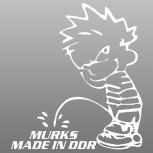 Pinkelmännchen-Applikations- Aufkleber - Murks made in DDR - ca. 15cm - 303625 weiß