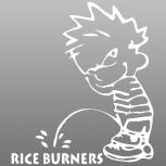 Pinkelmännchen-Applikations- Aufkleber - Rice Burners - 303631 - weiß
