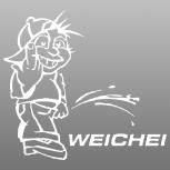 Pinkelmännchen-Applikations- Aufkleber in 8 Farben "Weichei"  303618-Weichei weiß