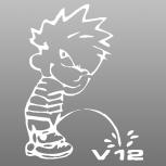 Pinkelmännchen-Applikations- Aufkleber - 15 cm groß - V 12 - 303638 - weiß