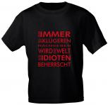 T-Shirt unisex mit Print - Wenn immer die Klügeren nachgeben... - 10863 schwarz - Gr. XXL